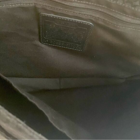 Coach Signature Hudson Commuter Laptop Messenger Bag Black Leather Luggage Tags - Picture 6 of 15